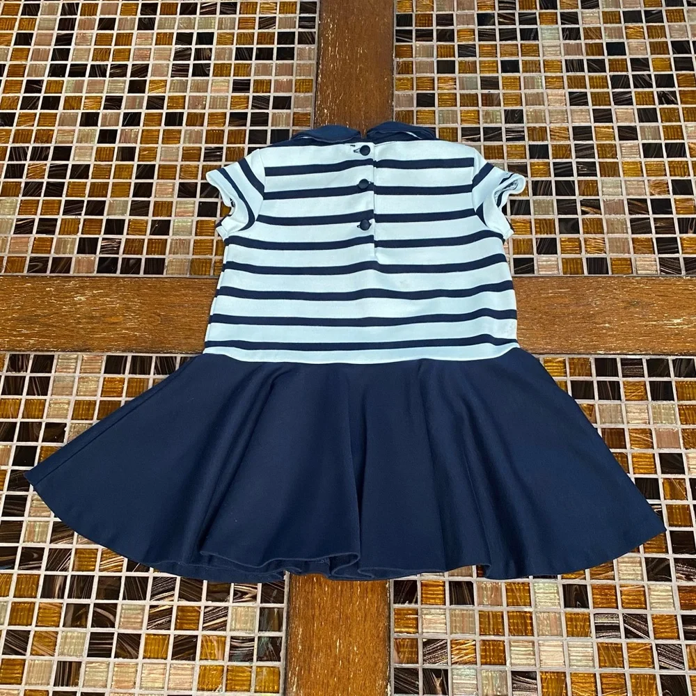 Ralph Lauren Pleated Striped Baby Girl Dress